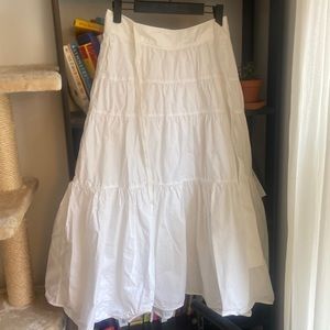 Proenza Schouler tiered white maxi skirt